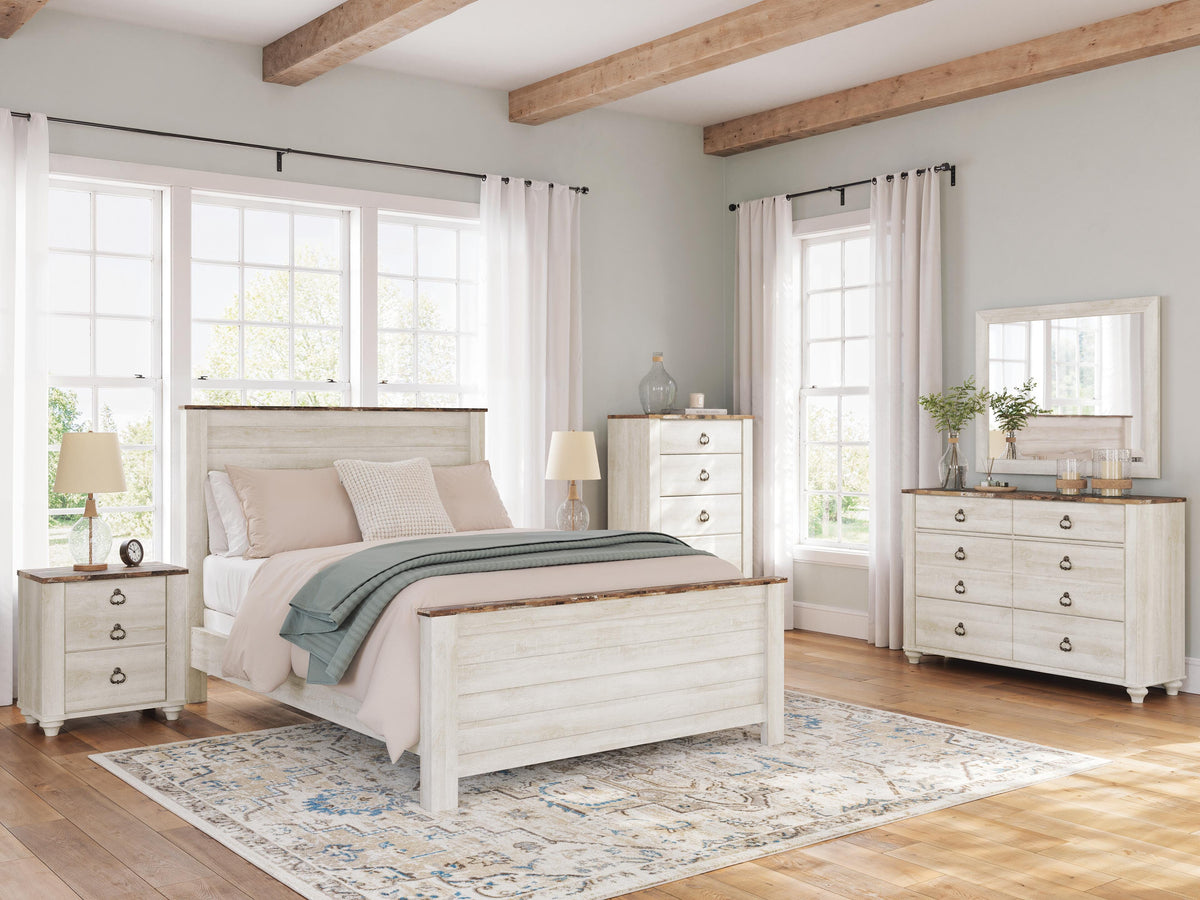 Willowton Panel Bed - Whitewash  (B267-SI) - Image 3