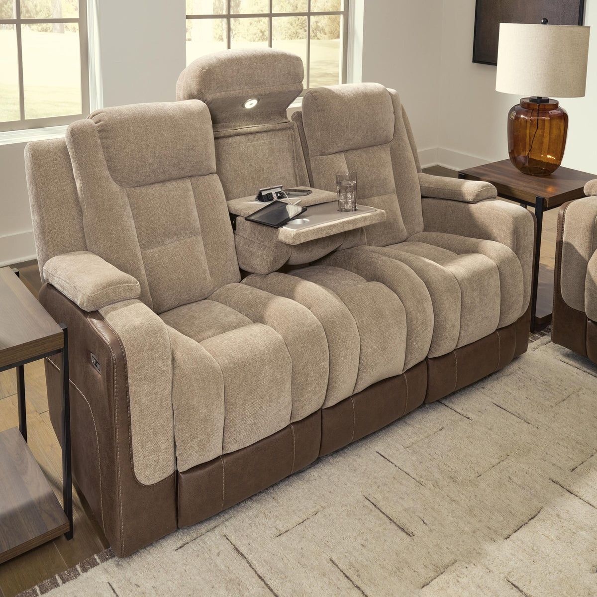 Mixed Motion Power Reclining Loveseat with Console (PC83504-SI) - Image 25