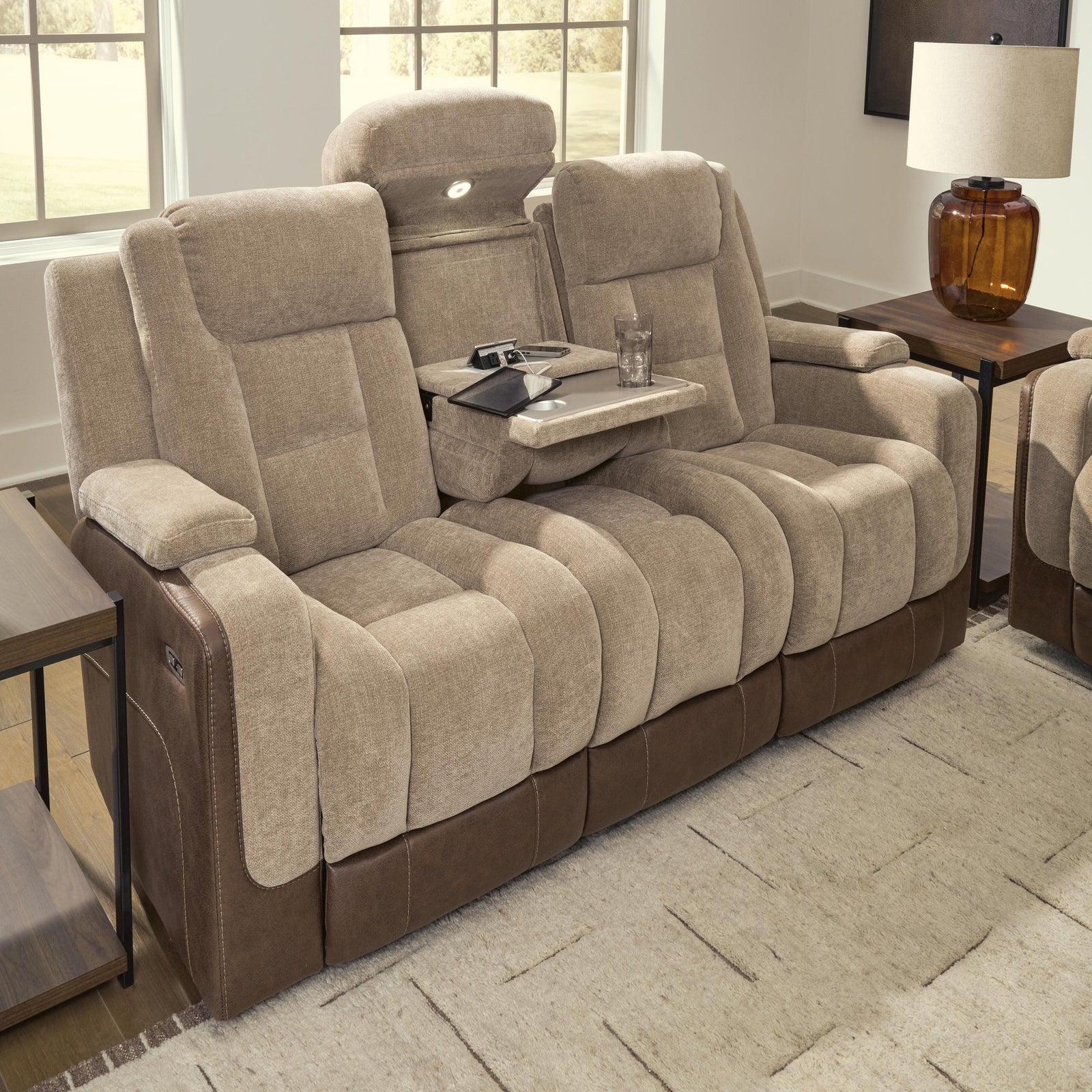 Mixed Motion Power Reclining Loveseat with Console (PC83504-SI) - Image 25
