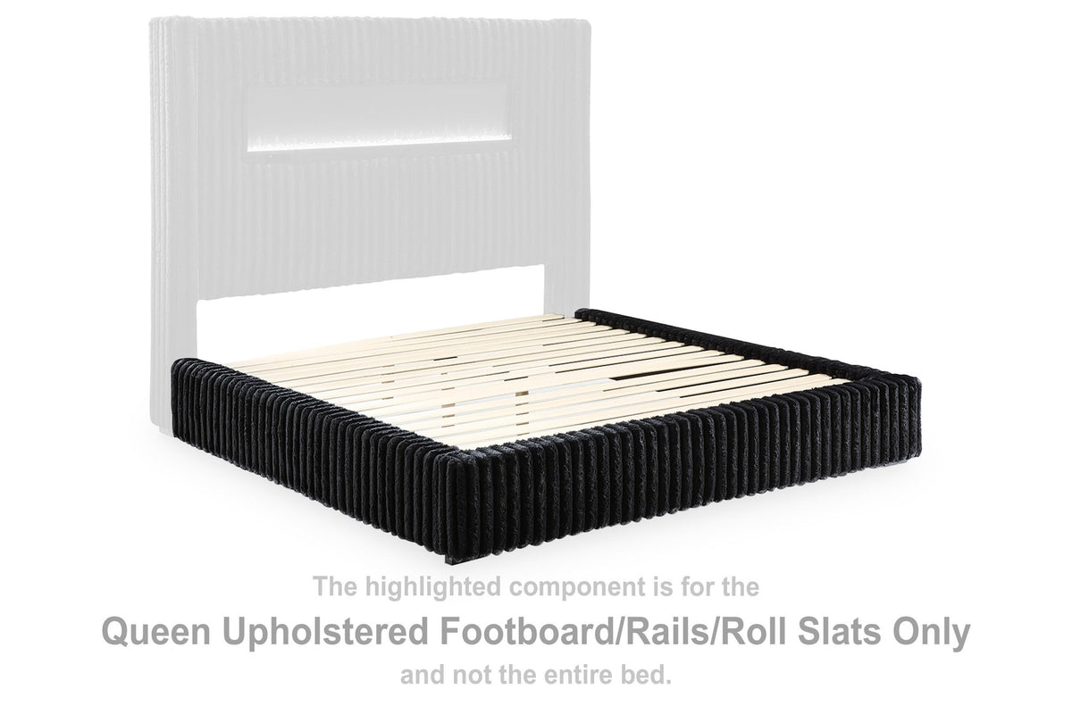 Tayleena King Upholstered Footboard/Rails/Roll Slats (PCB620-SI)