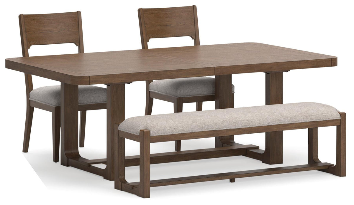 Cabalynn Dining Table, 2 Chairs and Bench (D974-SI)