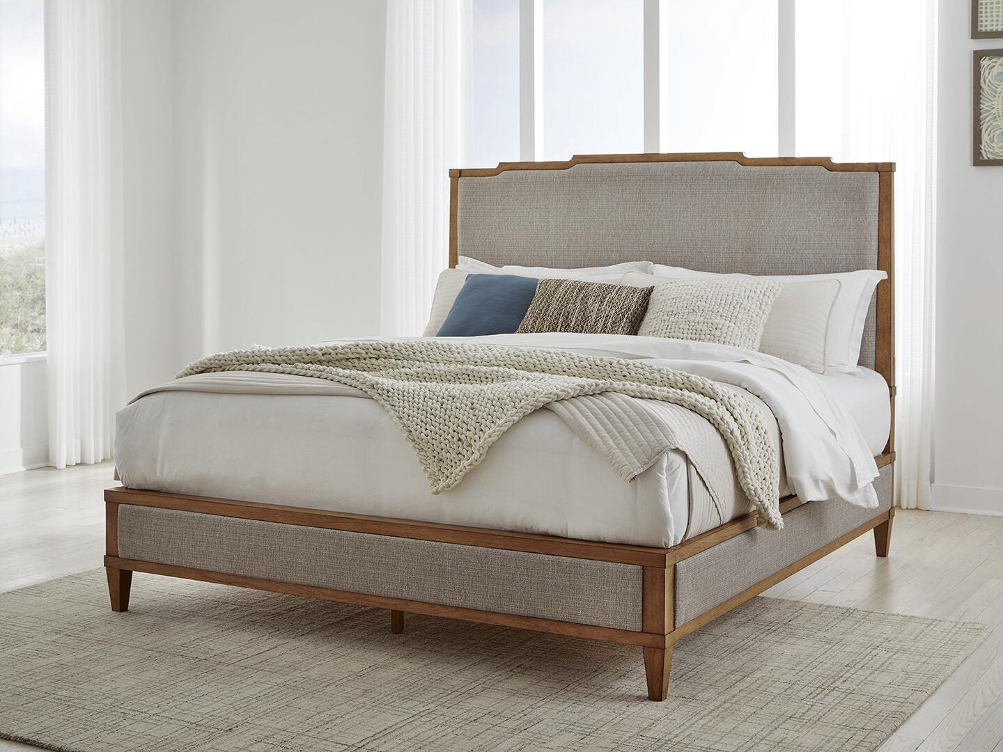 Sharlance Upholstered Panel Bed - Light Brown  (B895-SI) - Image 2