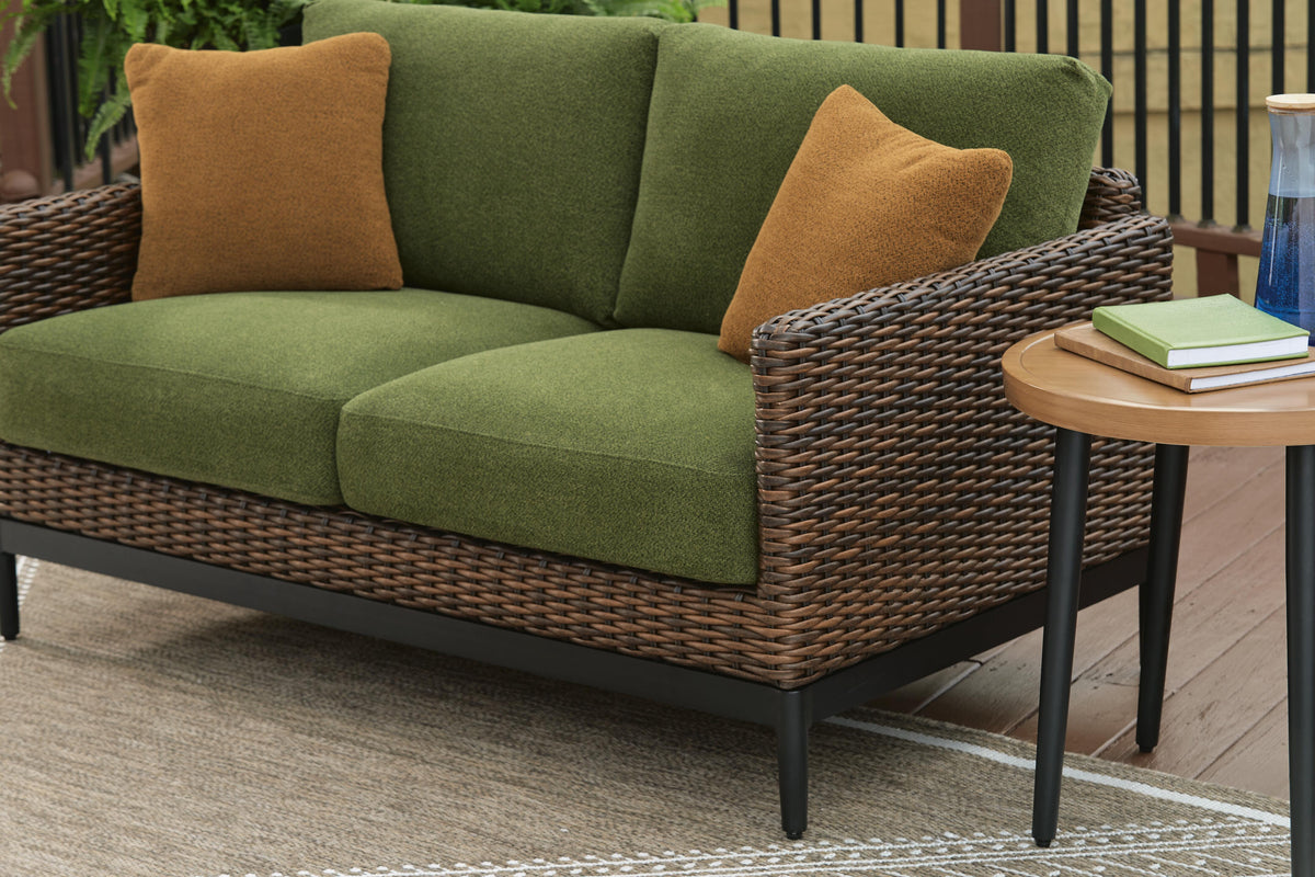 Horizon Hall Outdoor Loveseat with Cushion (P572-SI) - Image 9