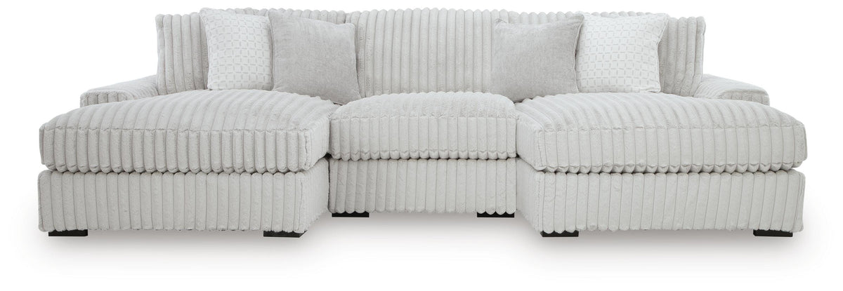 Stupendous 3-Piece Sectional with Double Chaise (25903-SI)