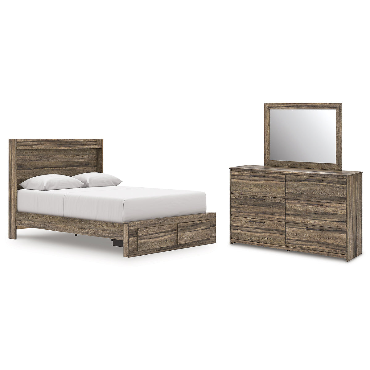 Elbrim Queen Panel Storage Bed, Dresser and Mirror (PCB2005-SI)