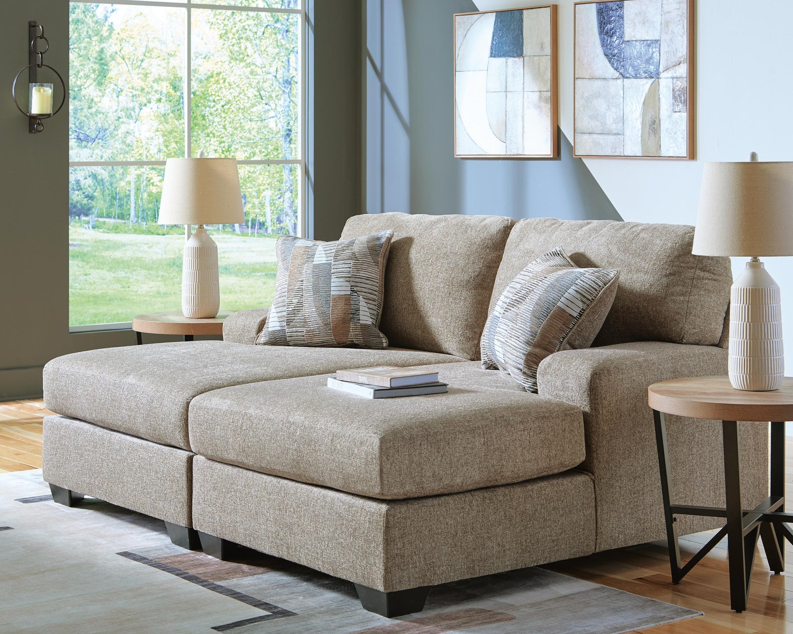Newellen 3-Piece Sectional and Oversized Ottoman (48404-SI) - Image 11