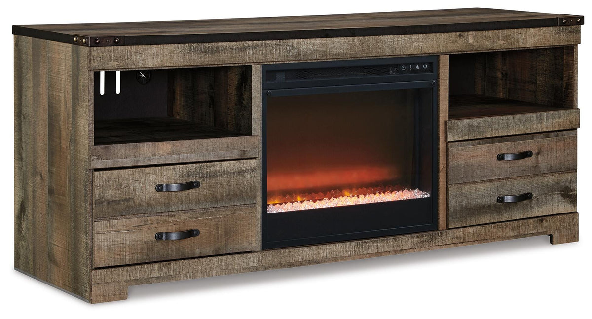 Trinell 63 TV Stand with Electric Fireplace (W446-SI)