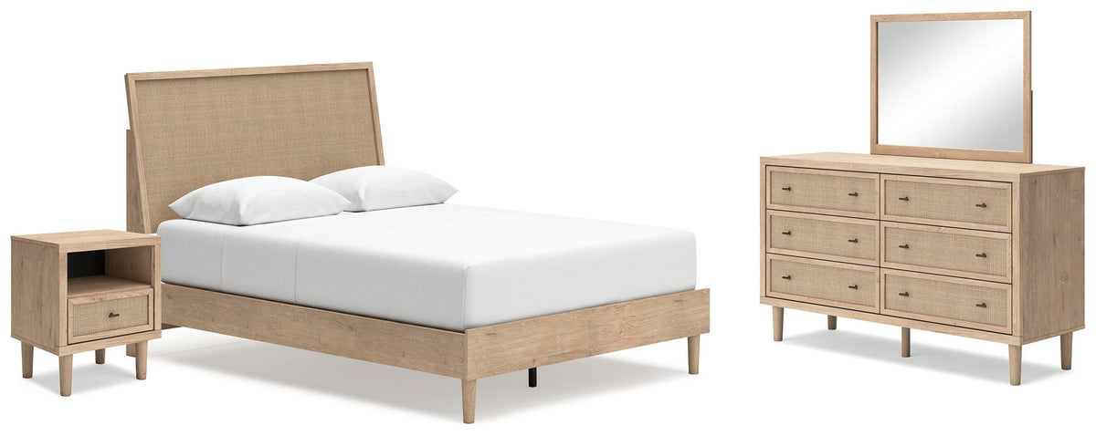 Cielden Panel Bed, Dresser, Mirror and Nightstand - Two-tone  (B1199-SI)