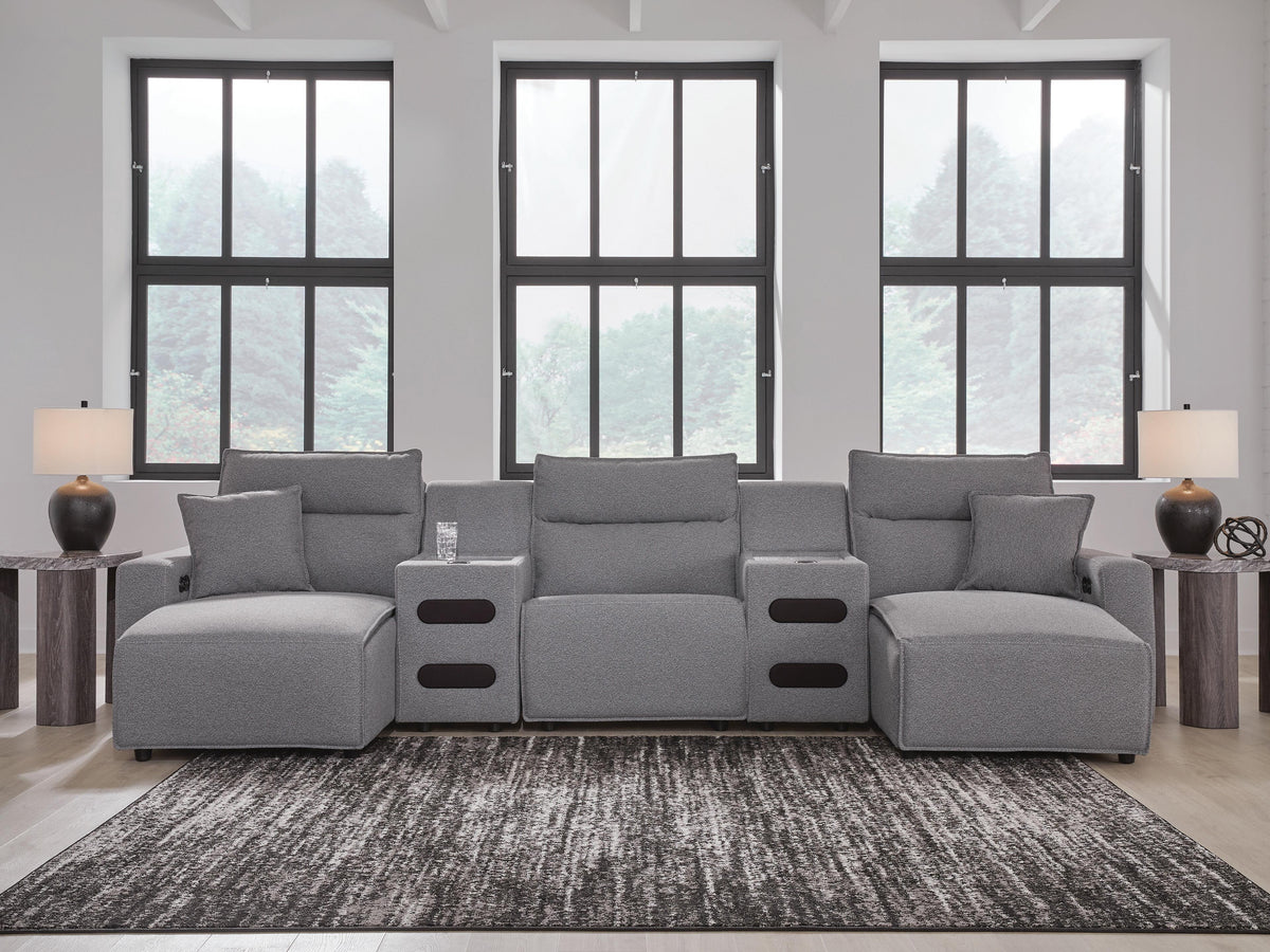 Modmax II 5-Piece Power Reclining Sectional with Chaise and Audio Consoles (65906-SI) - Image 2