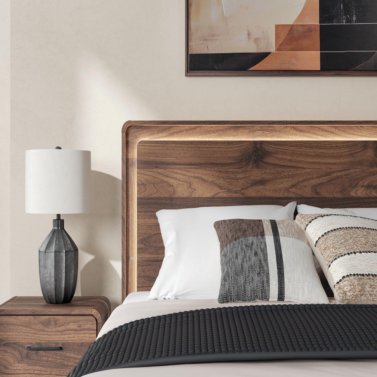 Fortlorn King Panel Bed, Dresser and Nightstand (PCB386-SI) - Image 31
