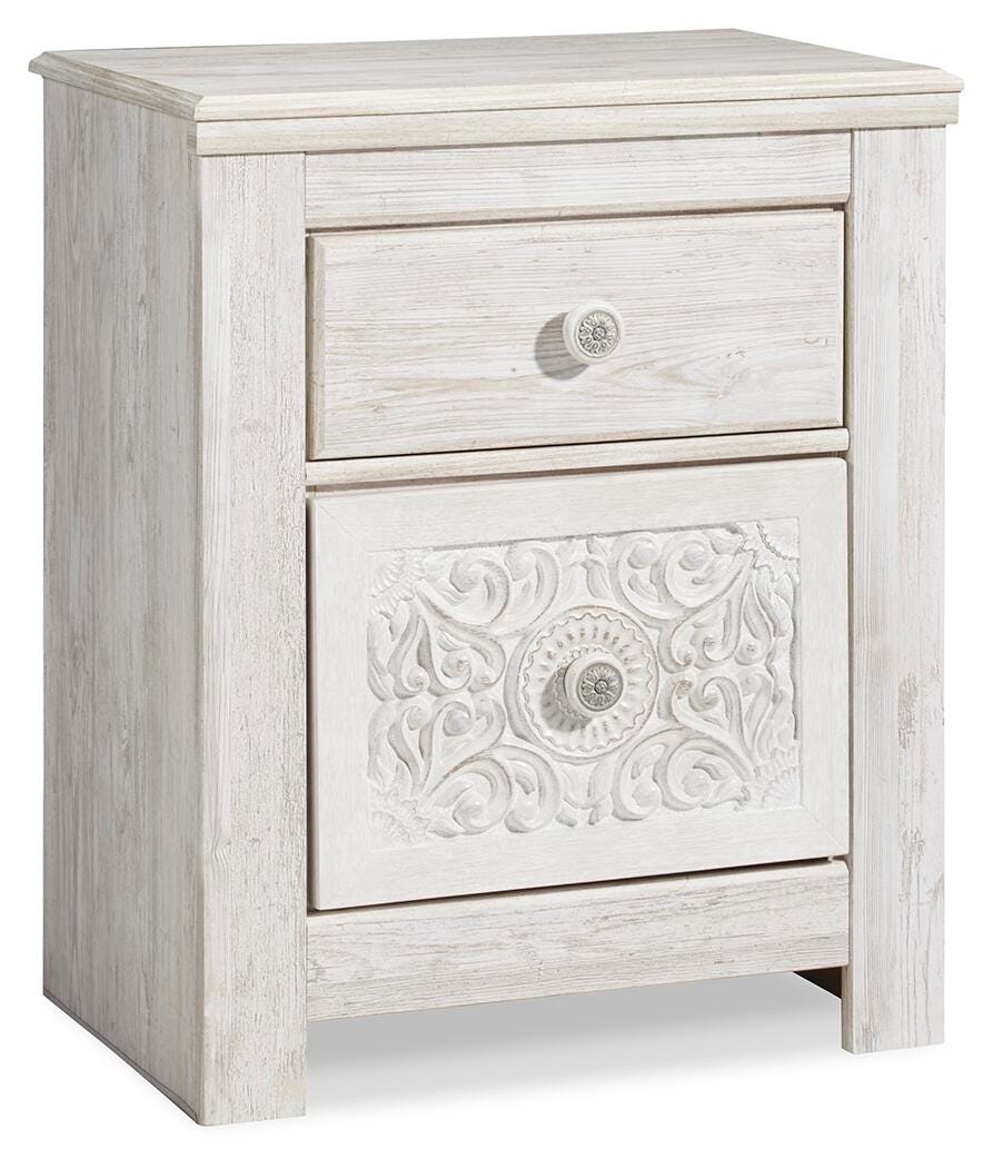 Paxberry Panel Bed, Chest and Nightstand - Whitewash  (B181-SI) - Image 13