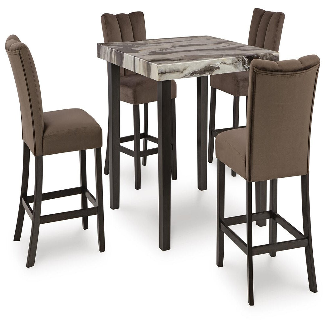 Jeshina Counter Height Dining Table and 4 Barstools (PCD581-SI)