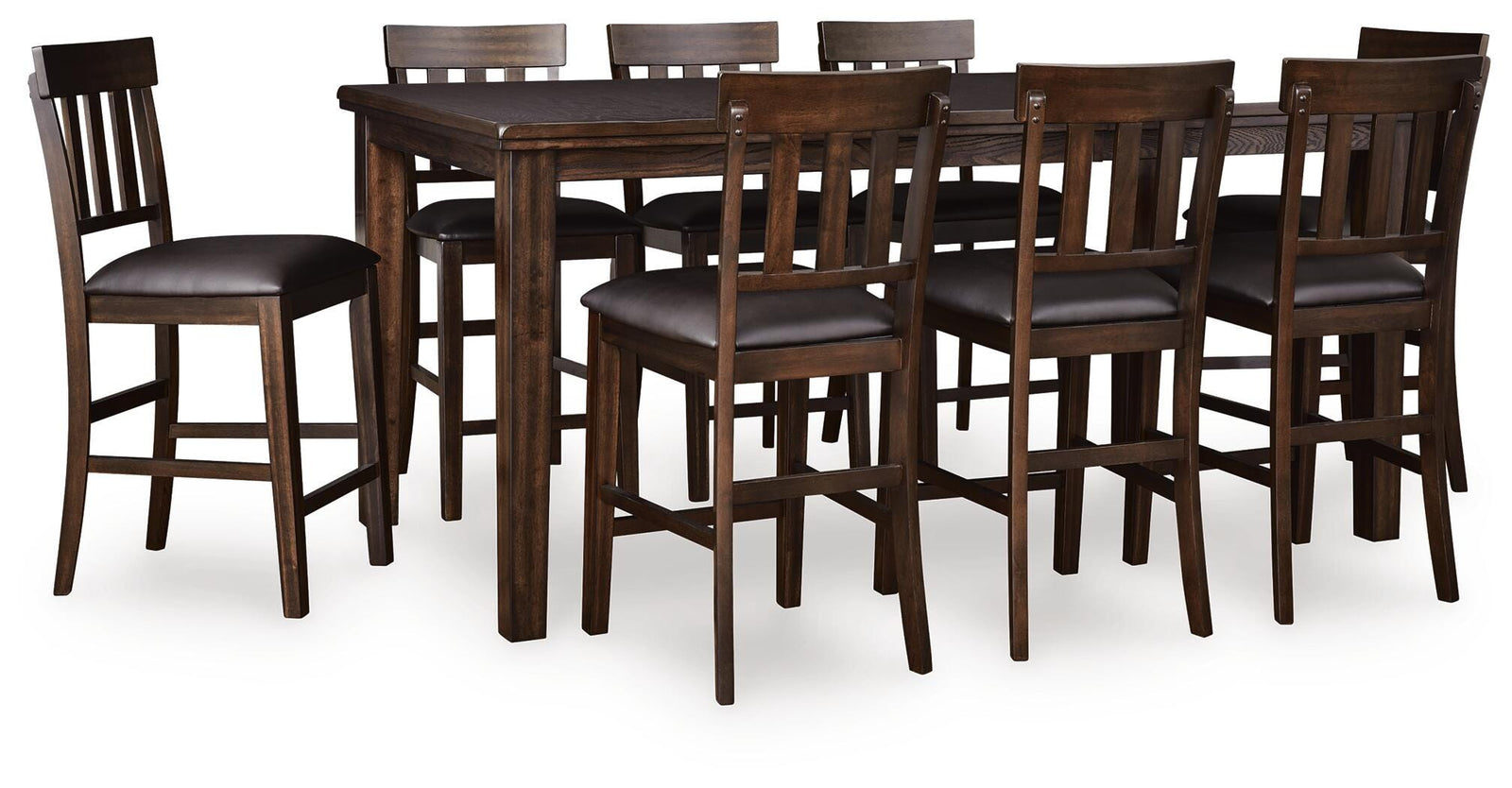 Haddigan Counter Height Extension Table and 8 Barstools (D596-SI)