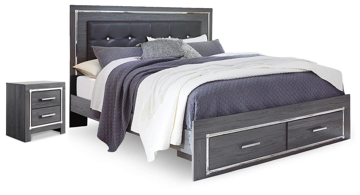 Lodanna Storage Bed and Nightstand (B214-SI)