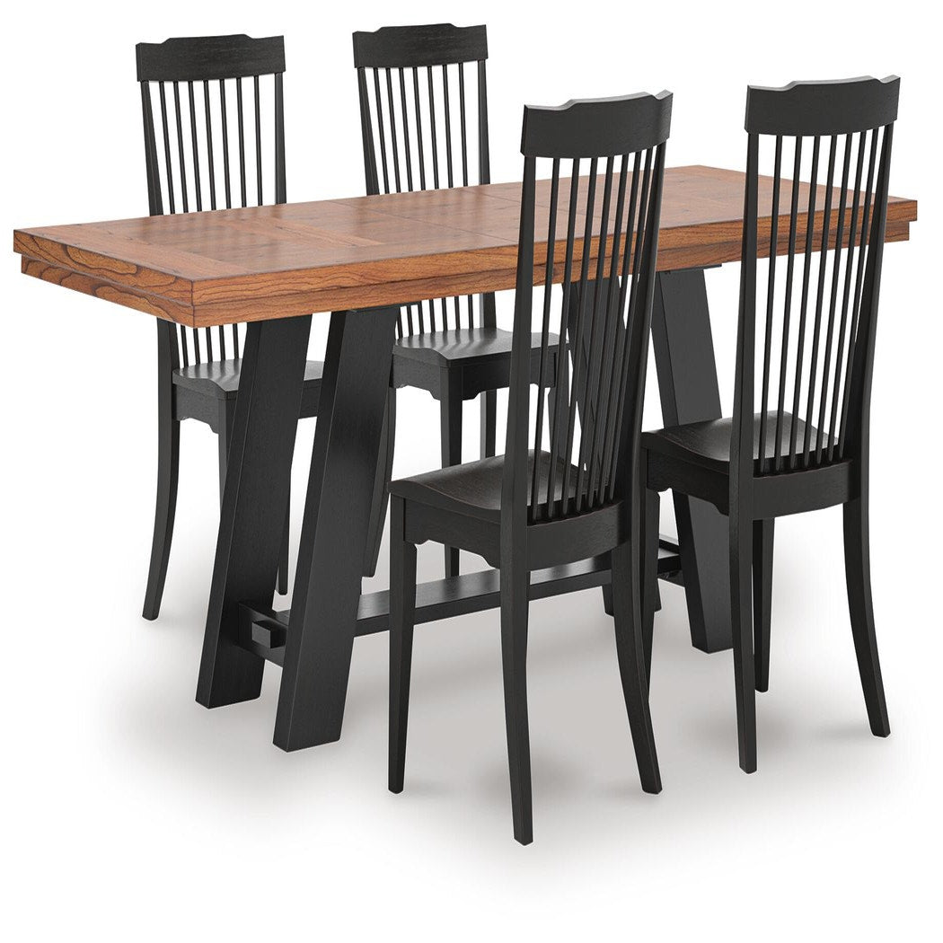 Greddinton Extension Dining Table and 4 Chairs (PCD824-SI)
