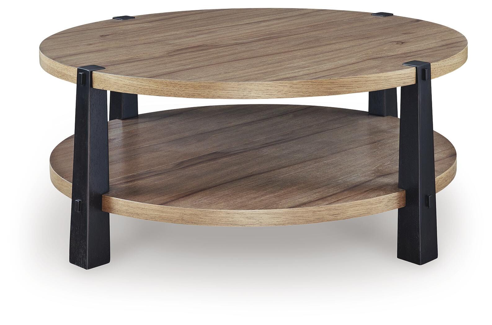 Ridgester Coffee Table - Light Brown/Black  (T518-SI) - Image 3