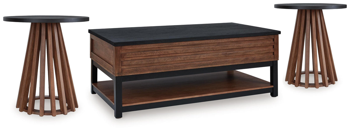 Kallari Coffee Table and 2 Ends (T737-SI)