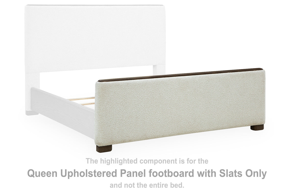 Radkin Queen Upholstered Panel footboard with Slats (PCB843-SI)
