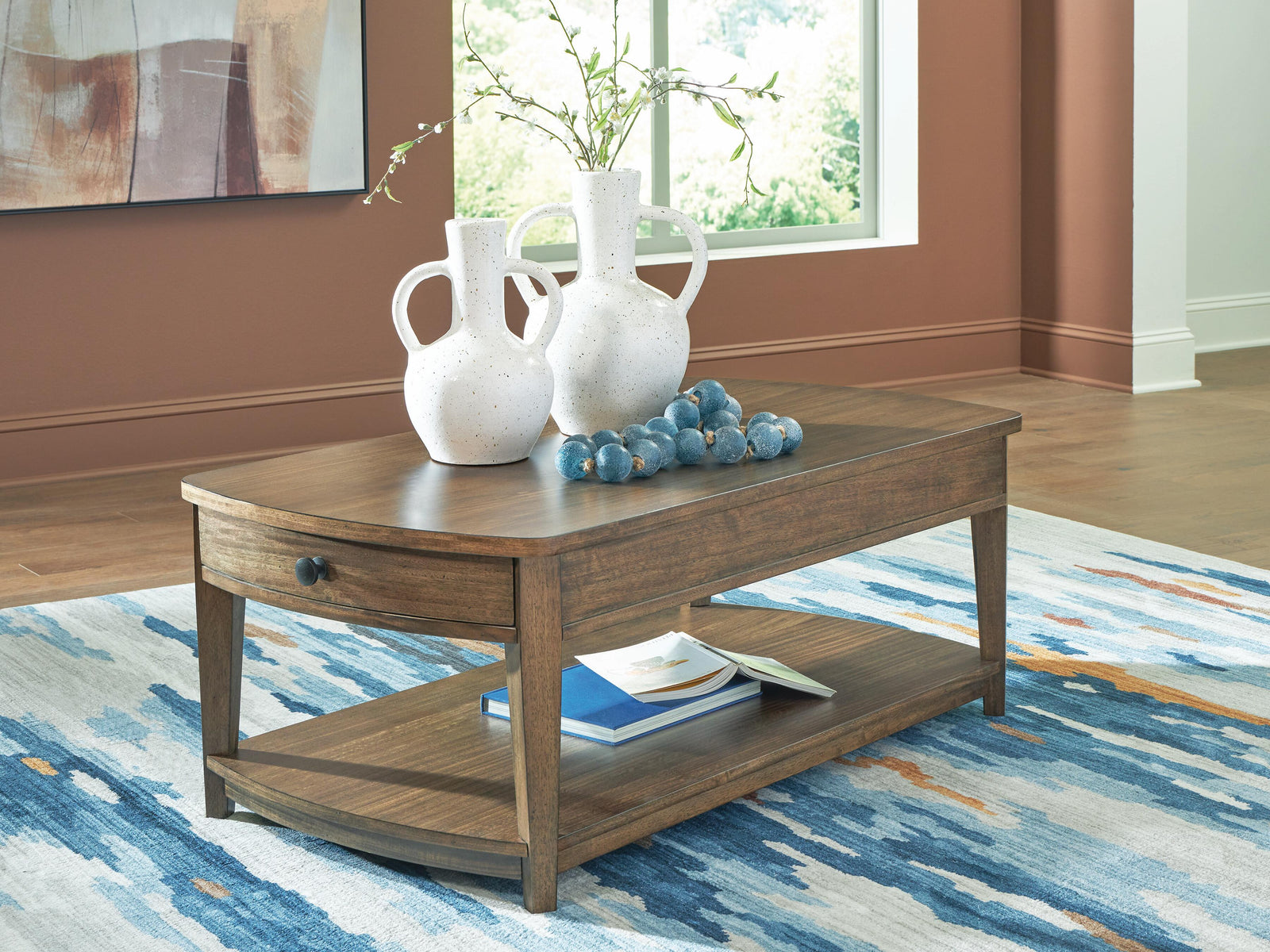 Burkbyer Coffee Table - Brown  (T513-SI) - Image 2