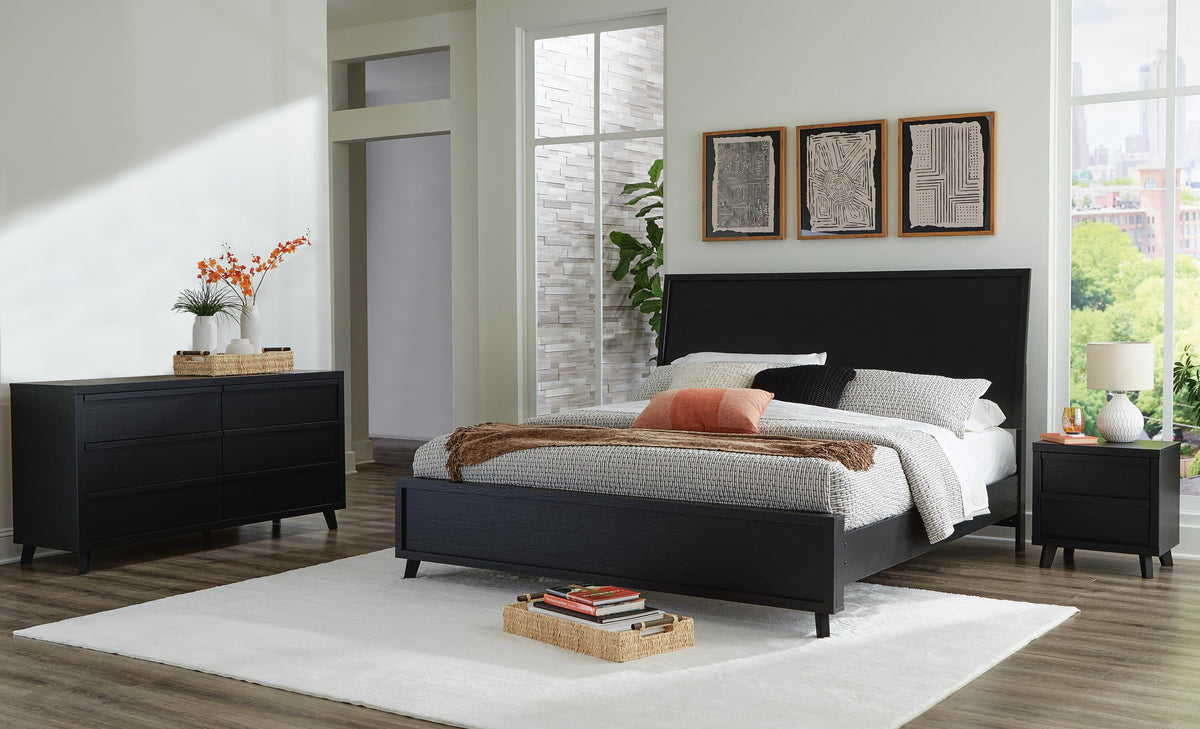 Danziar Panel Bed, Dresser and Nightstand - Black  (B1013-SI) - Image 14