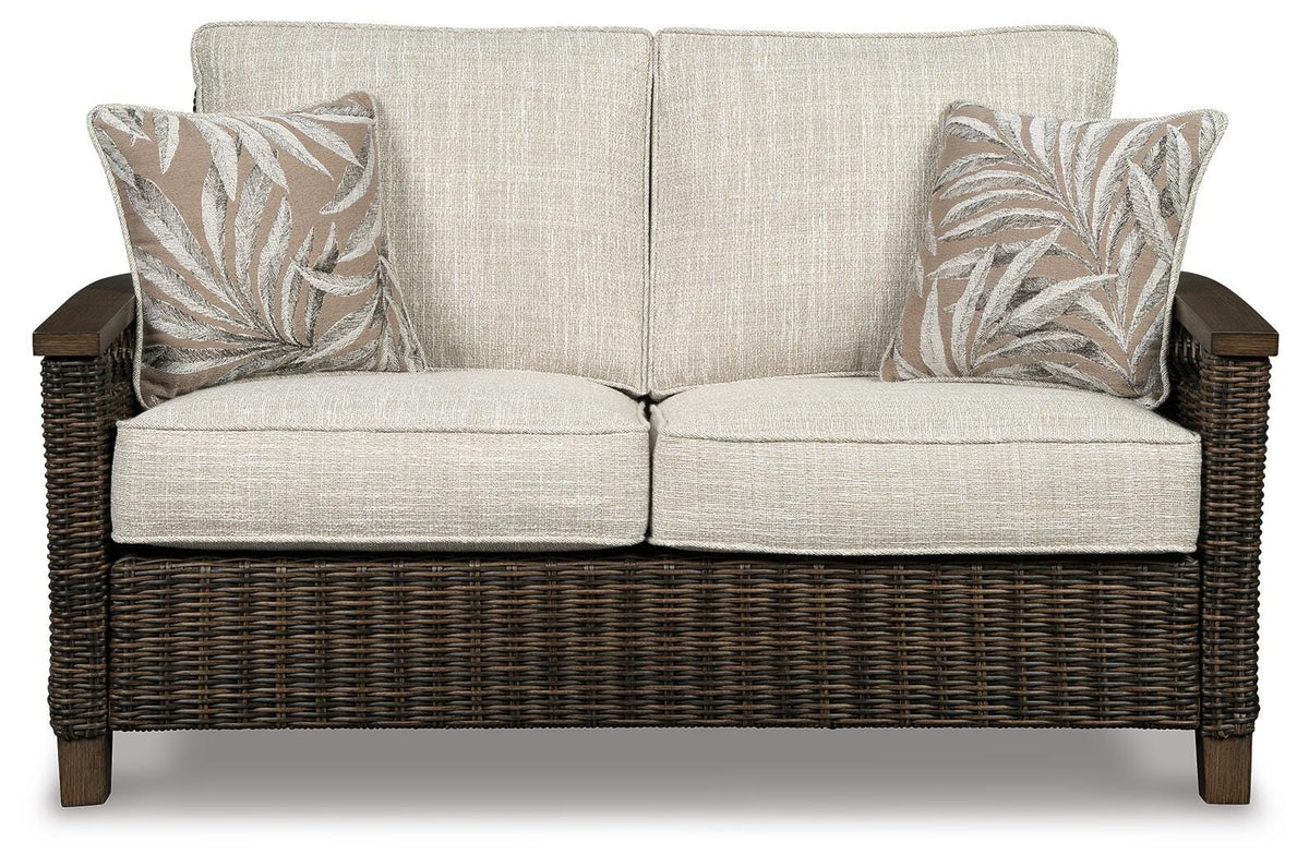 Paradise Trail Outdoor Loveseat, Fire Pit Table and 2 Lounge Chairs (P750-SI) - Image 11