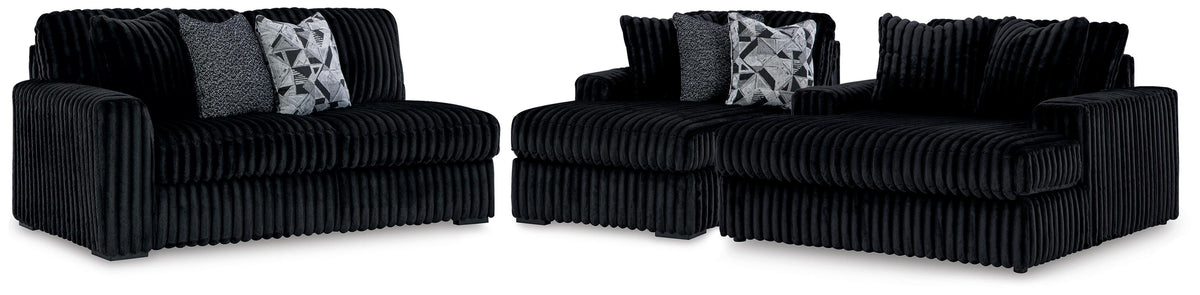 Midnight-Madness 2-Piece Sectional and Oversized Chaise (98103-SI)