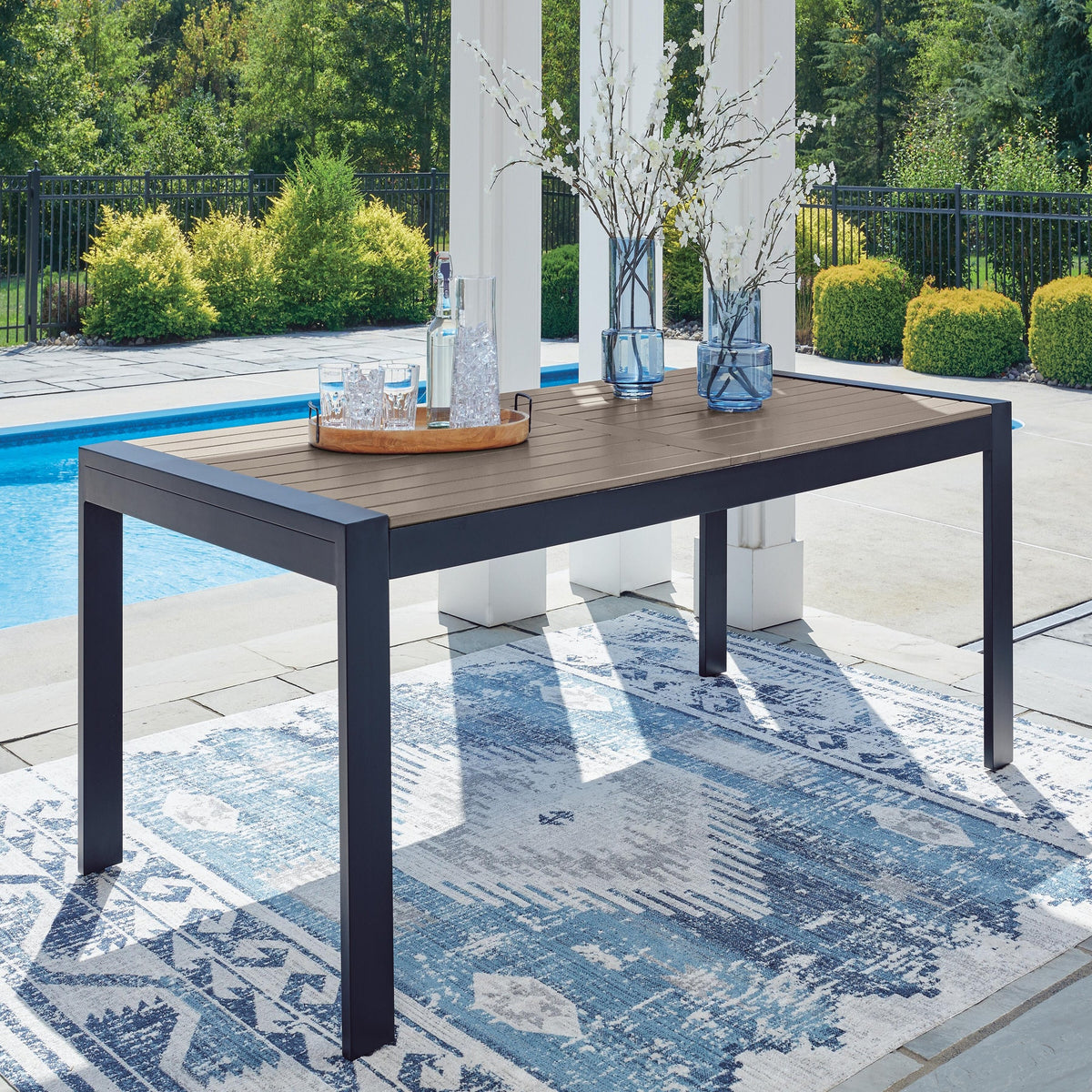 East Beach Outdoor Bar Table with Fire Pit (PCP587-SI) - Image 2