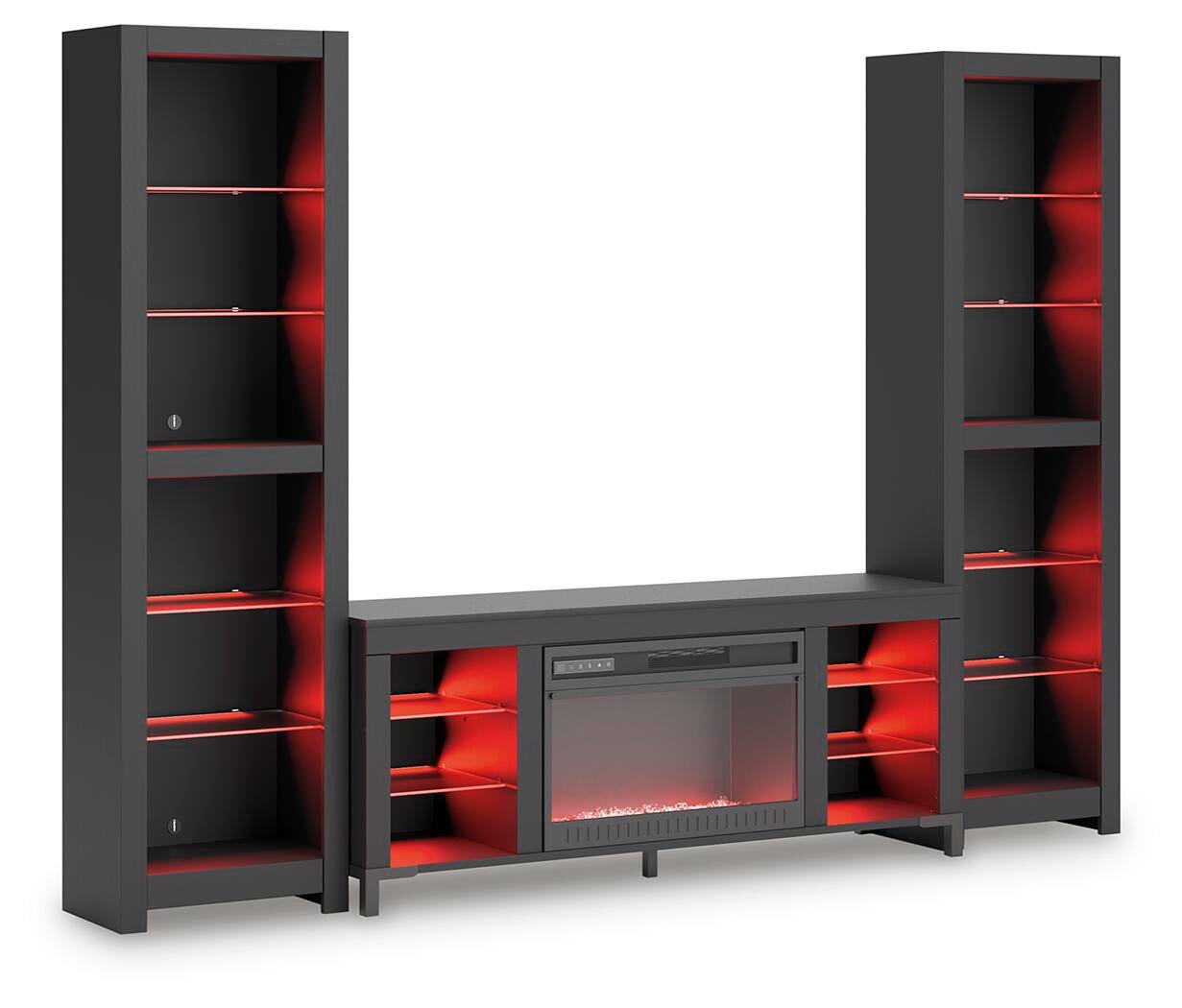 Cayberry 3-Piece Entertainment Center with Electric Fireplace (W2721-SI) - Image 4