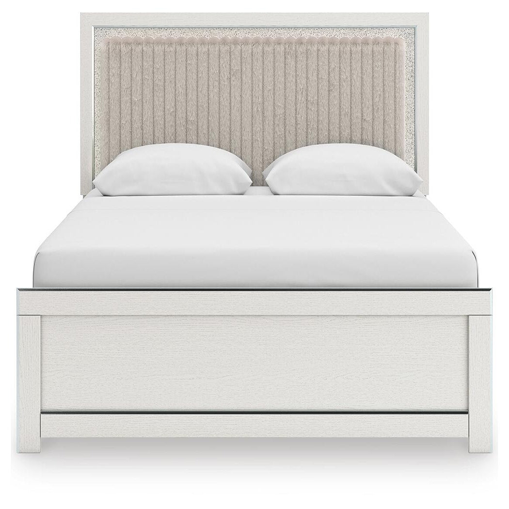 Zuraleus Queen Upholstered Panel Platform Bed, Dresser and Mirror (PCB3381-SI) - Image 9