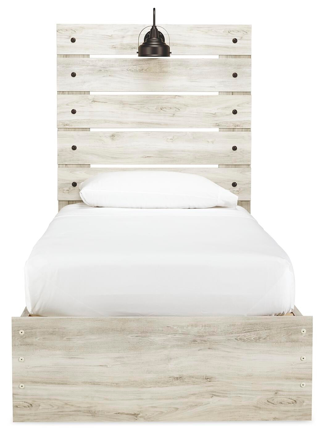 Cambeck Panel Bed with 2 Storage Drawers (Youth) - Whitewash  (B192-SI) - Image 3