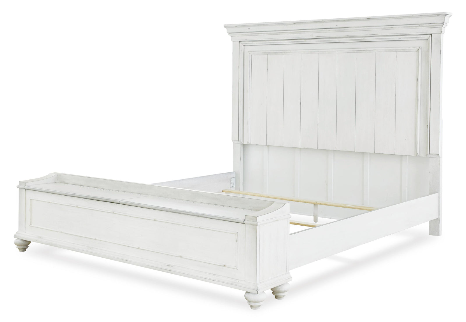 Kanwyn Panel Bed with Storage Bench - Whitewash  (B777-SI) - Image 5