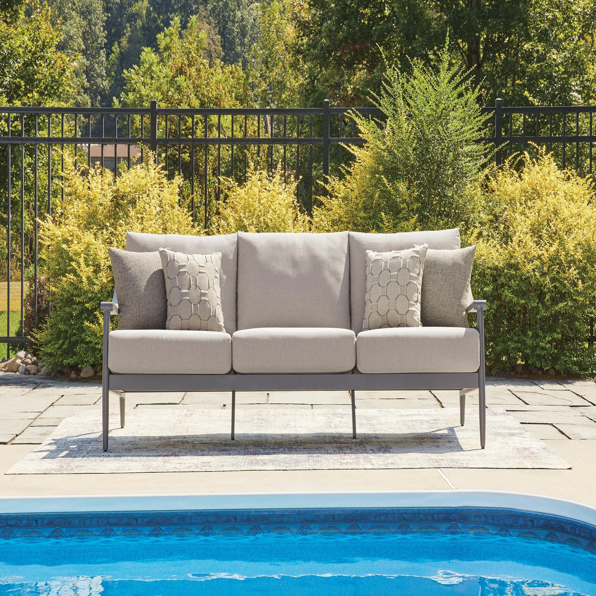 Ocean Beach Outdoor Sofa with Cushion (PCP510-SI) - Image 2