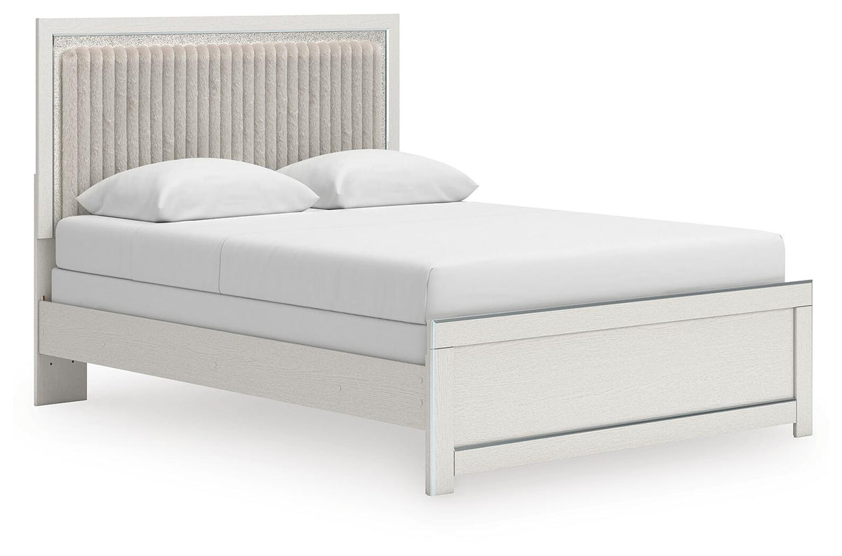 Zuraleus Queen Upholstered Panel Bed, Dresser, Mirror and Nightstand (PCB3381-SI) - Image 9