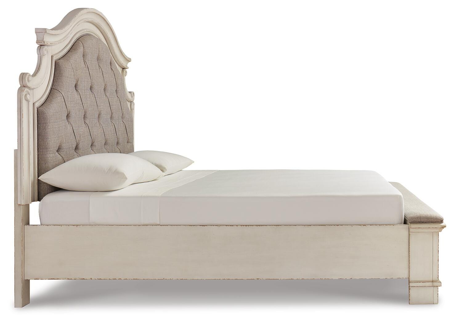 Realyn Panel Bed, Dresser, Mirror and 2 Nightstands - Two-tone  (B743-SI) - Image 7