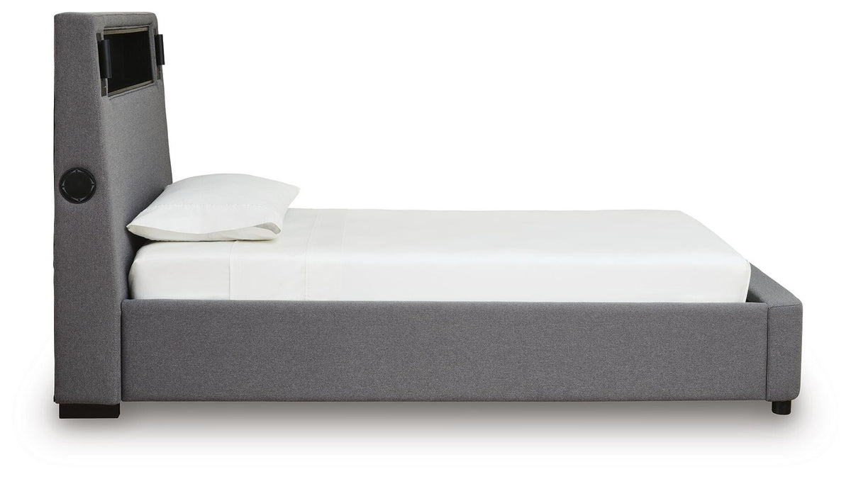 Finigale Twin Upholstered Bed with Wireless Audio (PCB2721-SI) - Image 5