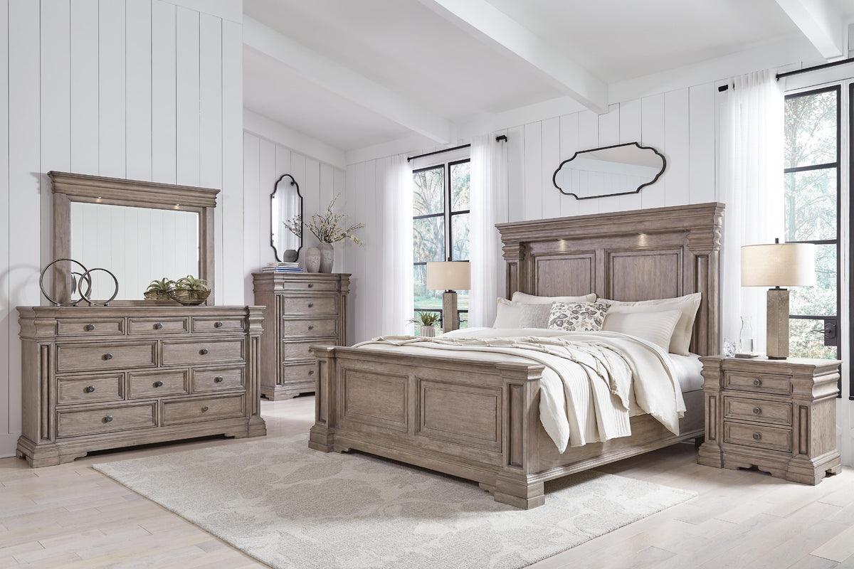 Blairhurst Panel Bed, Dresser and Mirror - Light Grayish Brown  (B916-SI) - Image 8