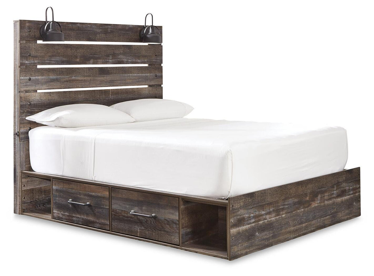 Drystan Panel Bed with 4 Storage Drawers - Multi  (B211-SI)