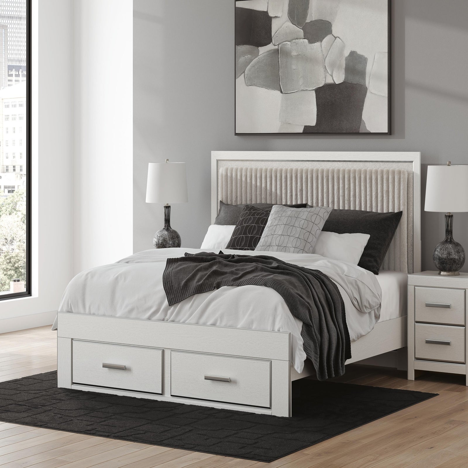Zuraleus King Upholstered Panel Platform Storage Bed (PCB3381-SI) - Image 6