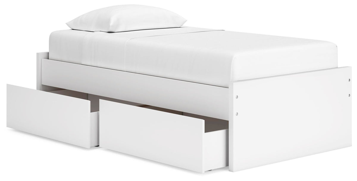 Onita Platform Bed with 1 Side Storage (Youth) - White  (EB9630-SI) - Image 4