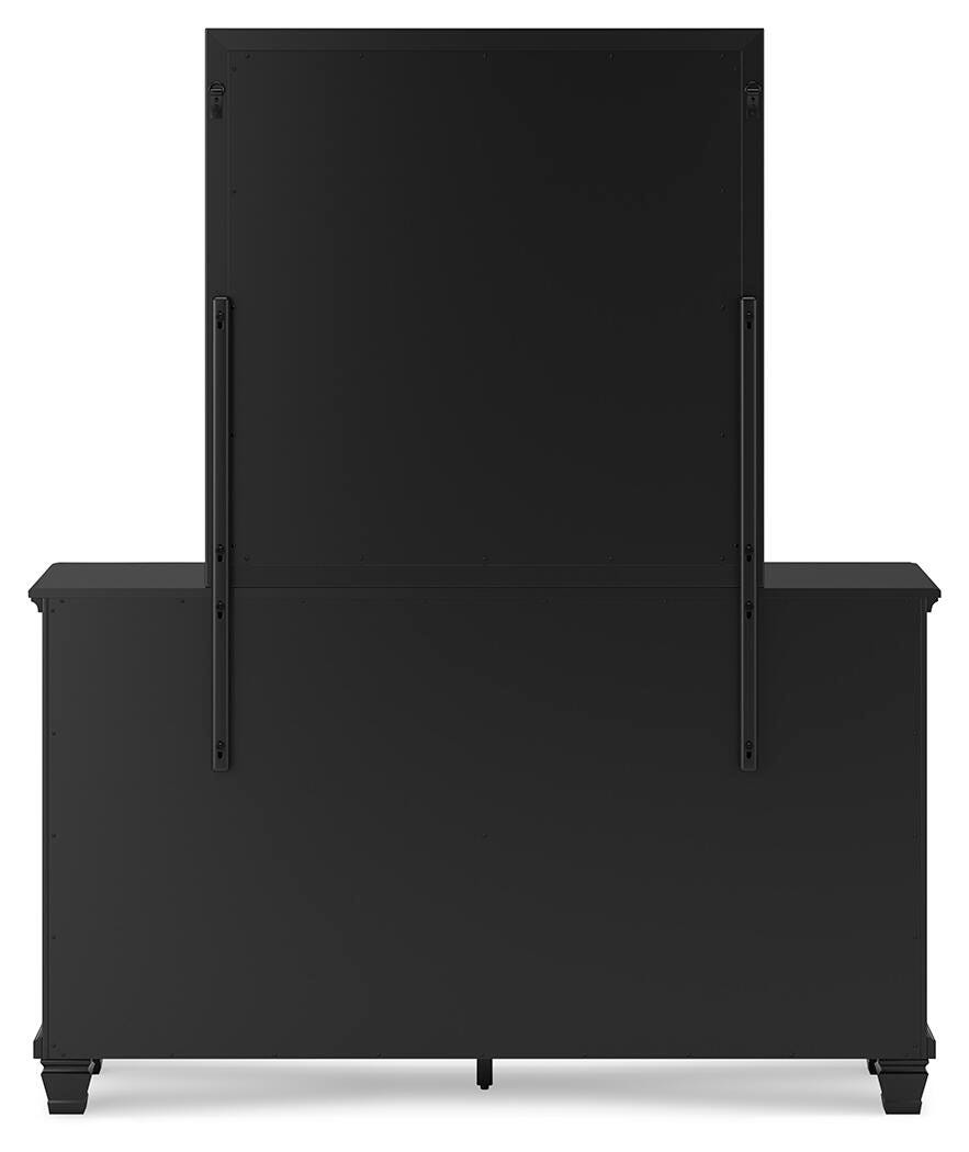 Lanolee Panel Bed, Dresser, Mirror, Chest and 2 Nightstands - Black  (B687-SI) - Image 8