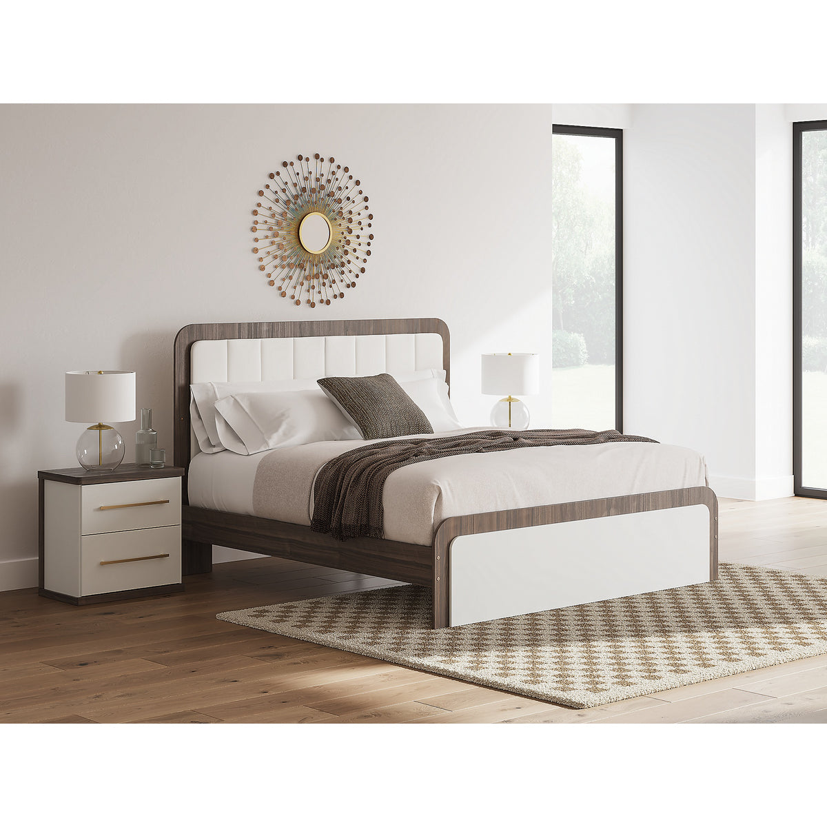 Kendanport King Upholstered Bed, Dresser and Nightstand (PCB1108-SI) - Image 29
