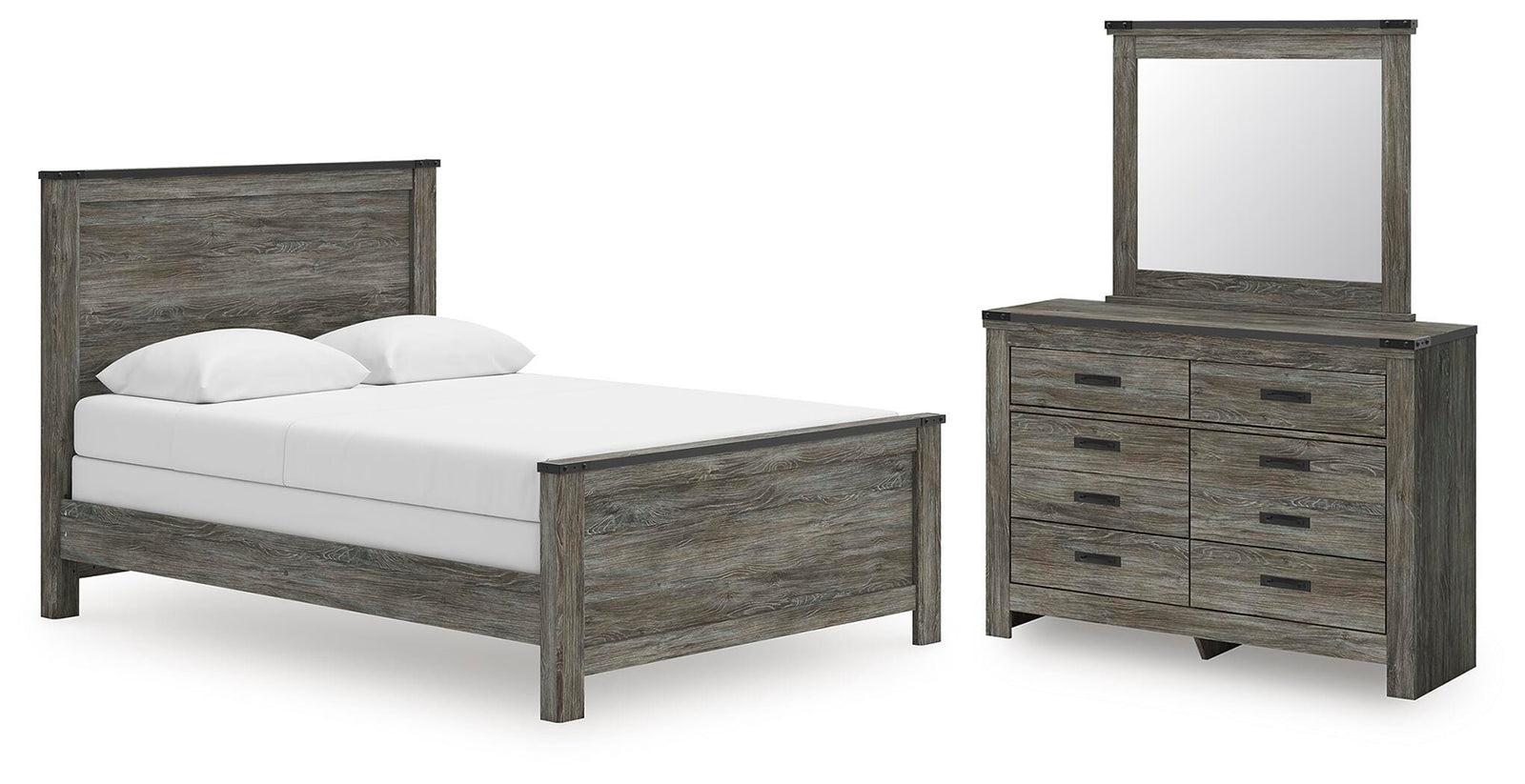 Frandern Panel Bed, Dresser and Mirror (B4480-SI)
