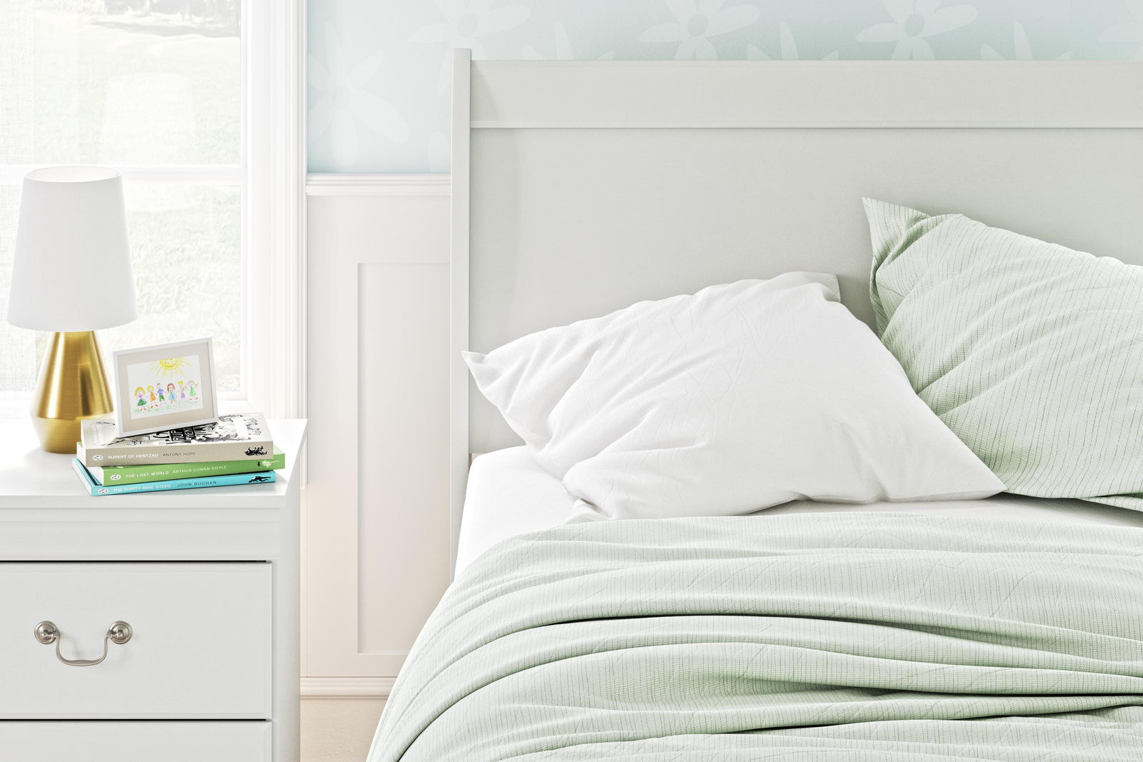 Anarasia Sleigh Headboard (Youth) - White  (B129-SI) - Image 8
