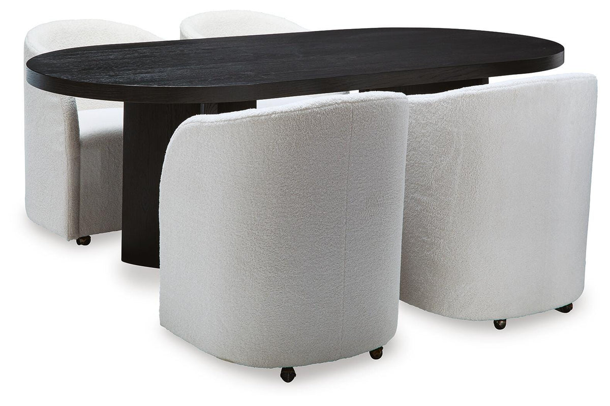 Rowanbeck Dining Table and 4 Chairs (D821-SI)