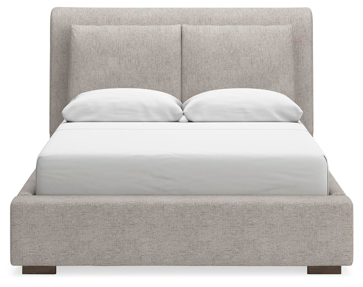 Cabalynn Upholstered Bed, Dresser and Mirror - Light Brown  (B974-SI) - Image 11