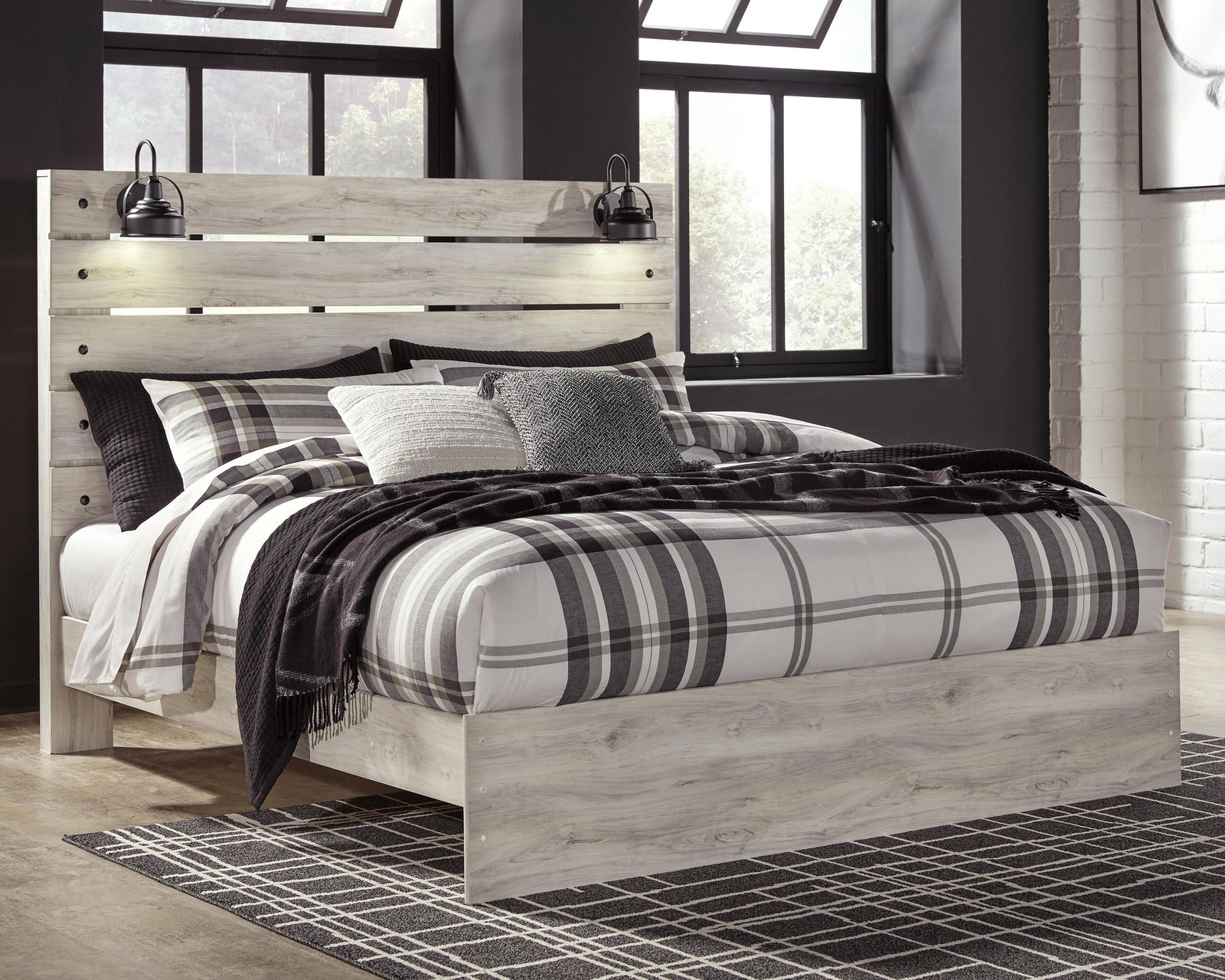 Cambeck Panel Bed - Whitewash  (B192-SI) - Image 2
