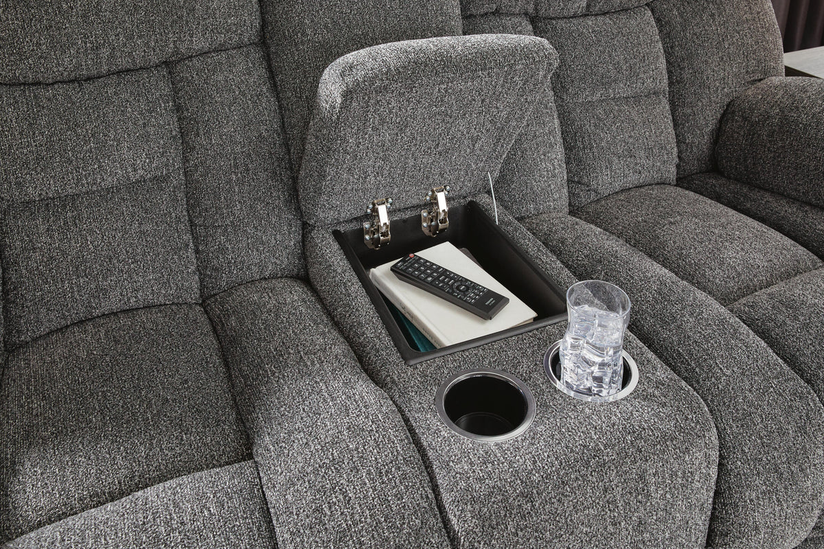 Foreside Reclining Loveseat with Console (38104-SI) - Image 18
