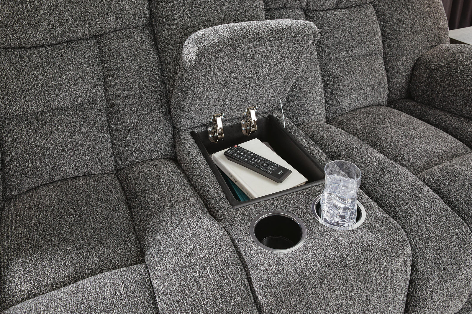 Foreside Reclining Loveseat with Console (38104-SI) - Image 18