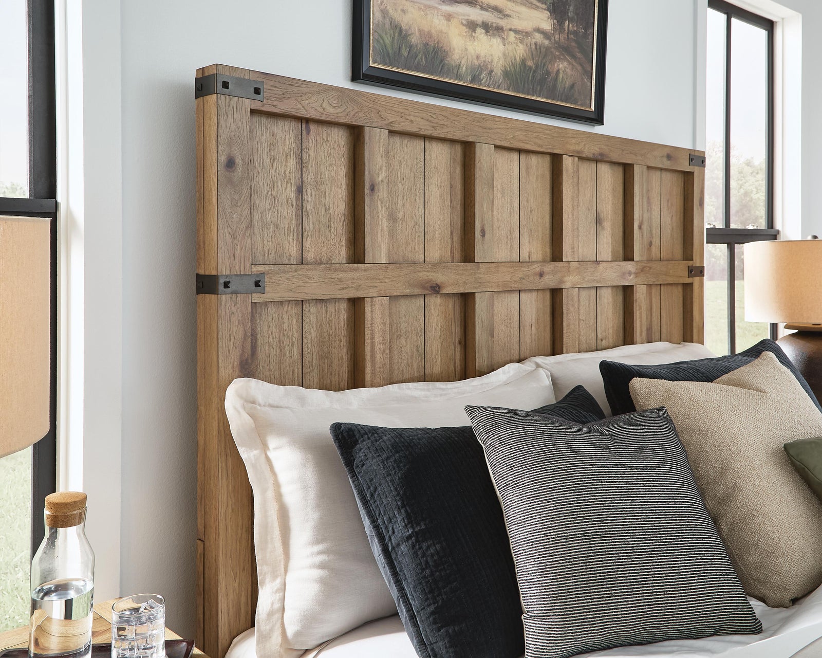 Ridgester Panel Bed - Light Brown  (B858-SI) - Image 6