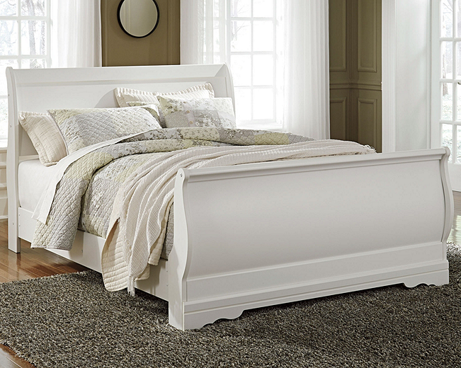 White queen sleigh bed deals